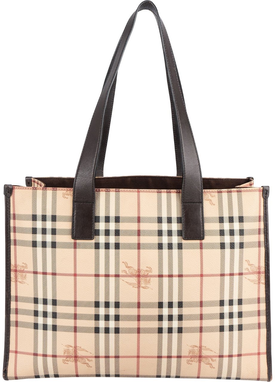 Burberry Burberry Haymarket Check Tote Shoulder Bag Bruin