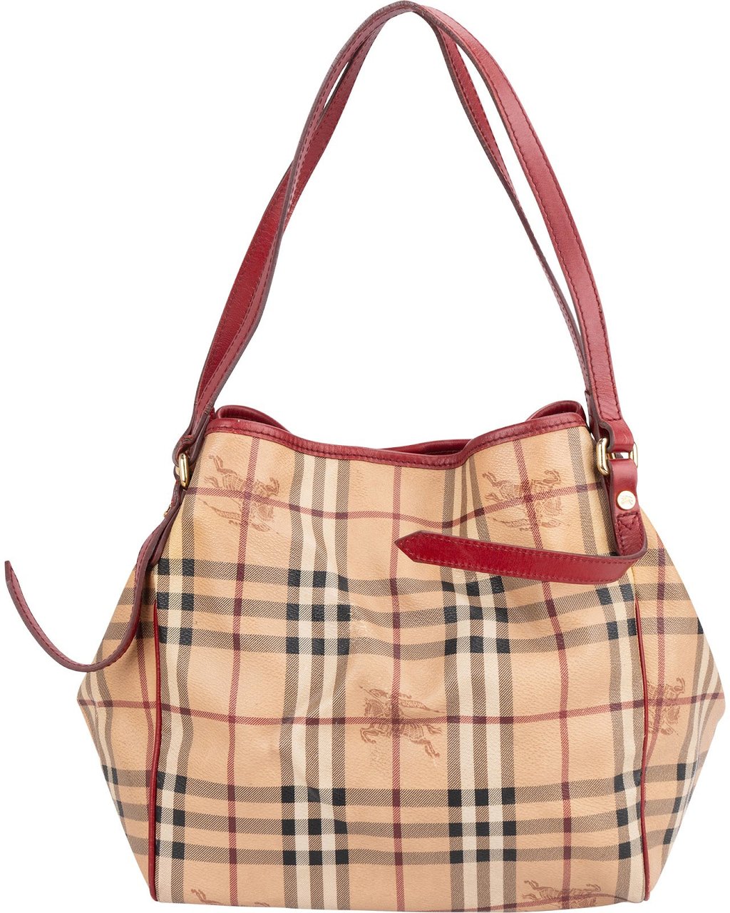 Burberry Burberry Haymarket Check Tote Shoulder Bag Beige