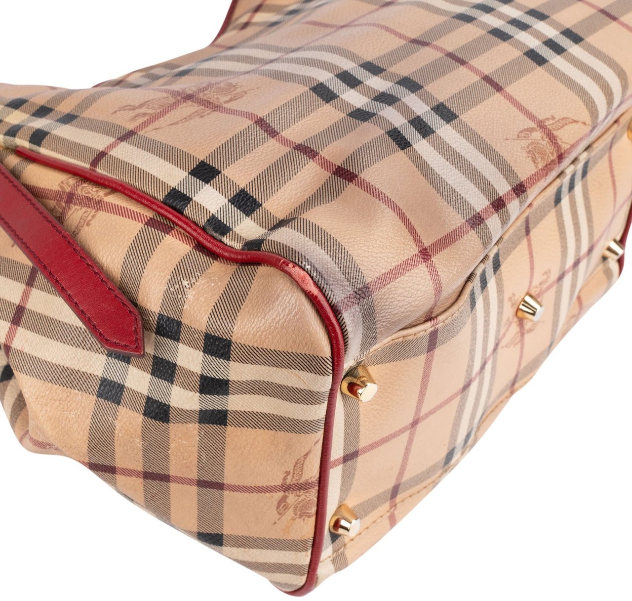 Burberry Burberry Haymarket Check Tote Shoulder Bag Beige