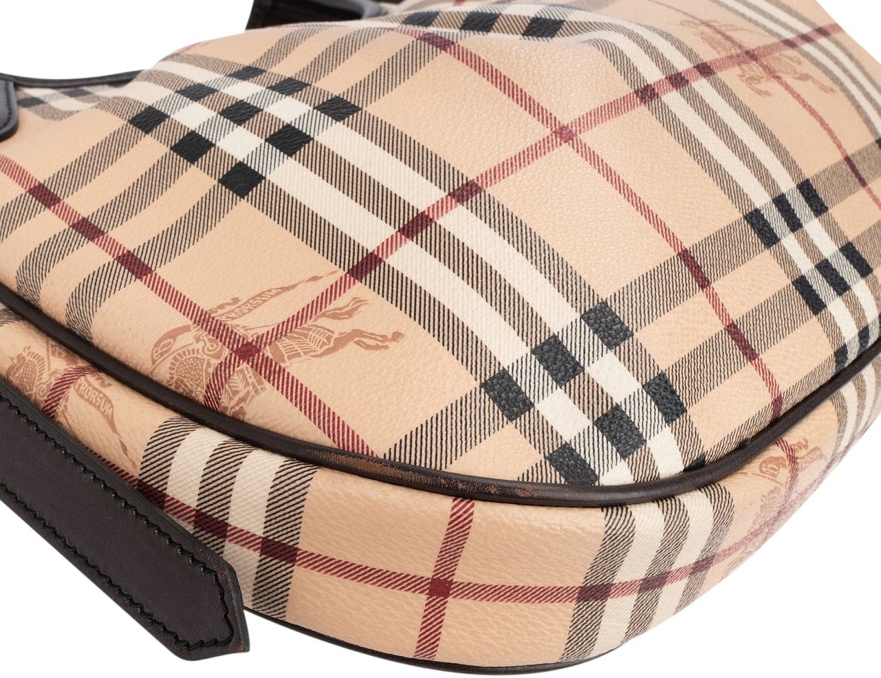 Burberry Burberry Haymarket Check Hobo Shoulder Bag Beige