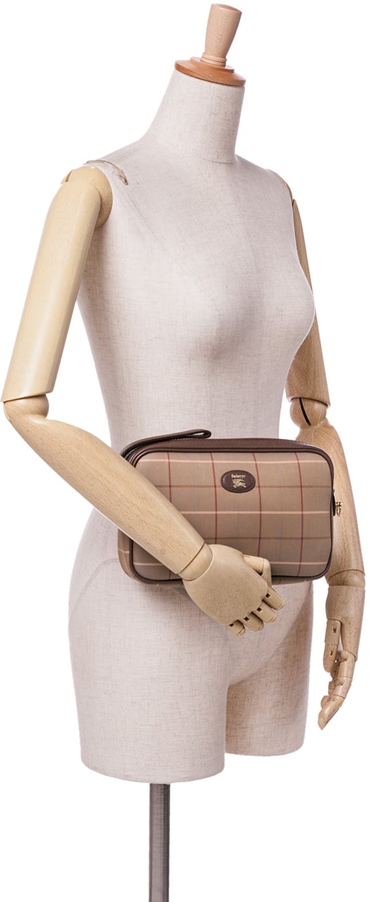 Burberry Vintage Check Canvas Clutch Bruin