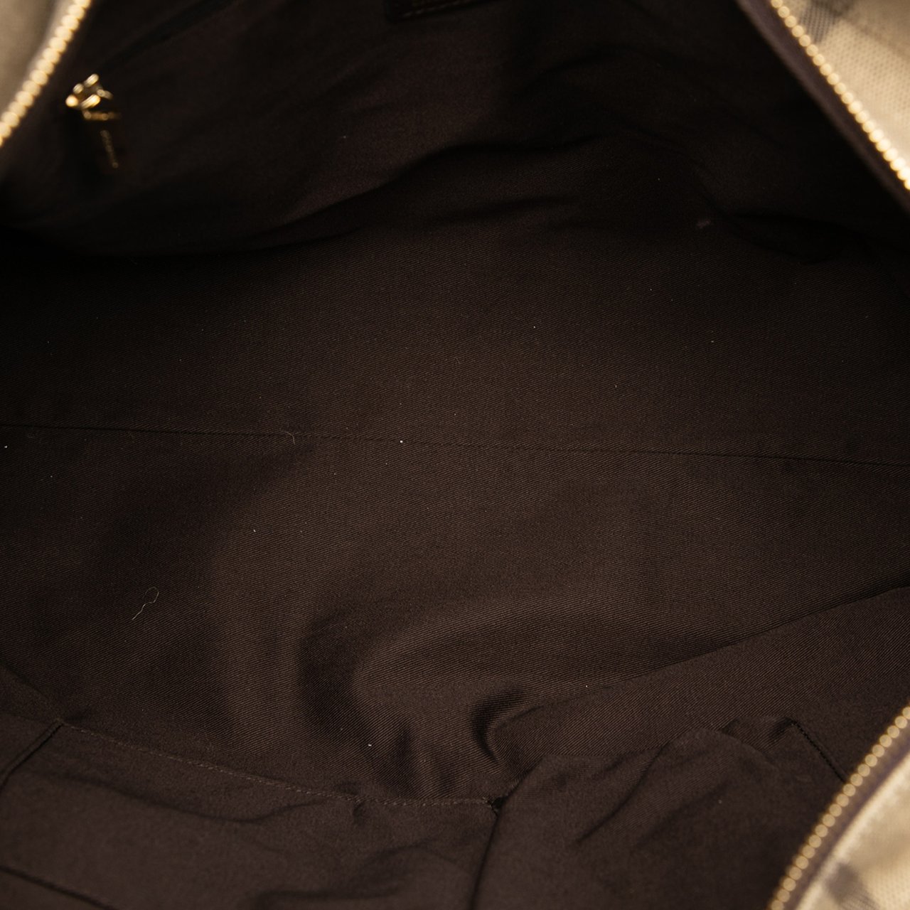 Burberry Tonal Check Canvas Tote Bruin