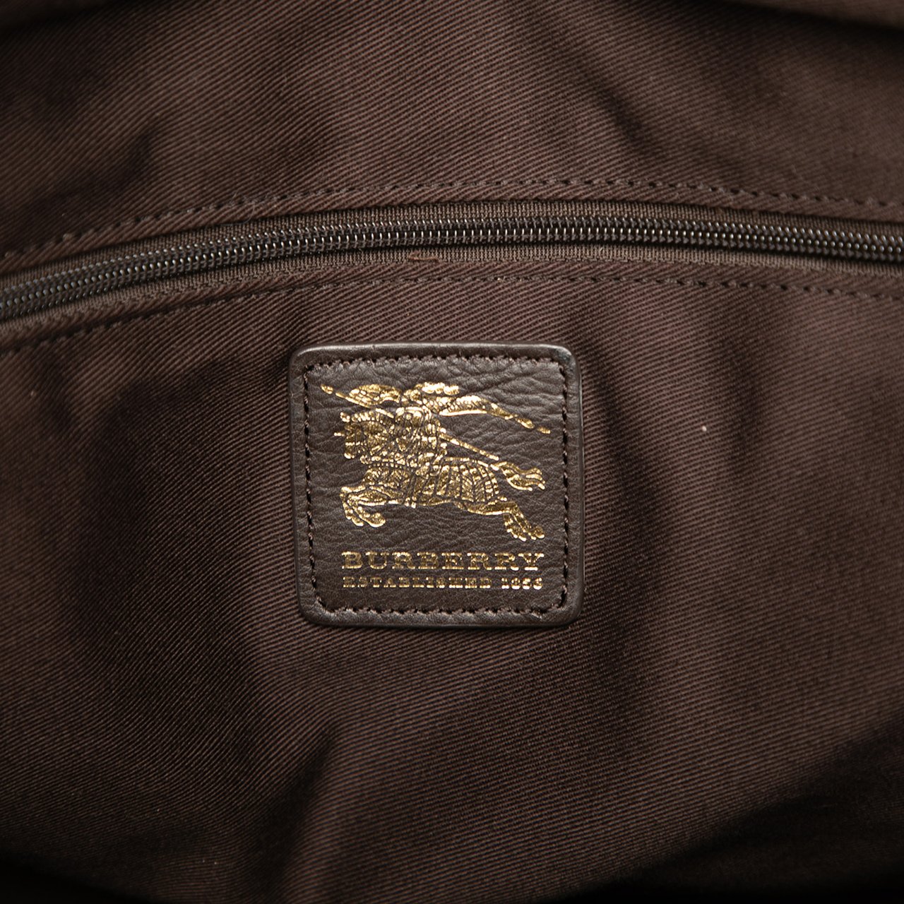 Burberry Tonal Check Canvas Tote Bruin