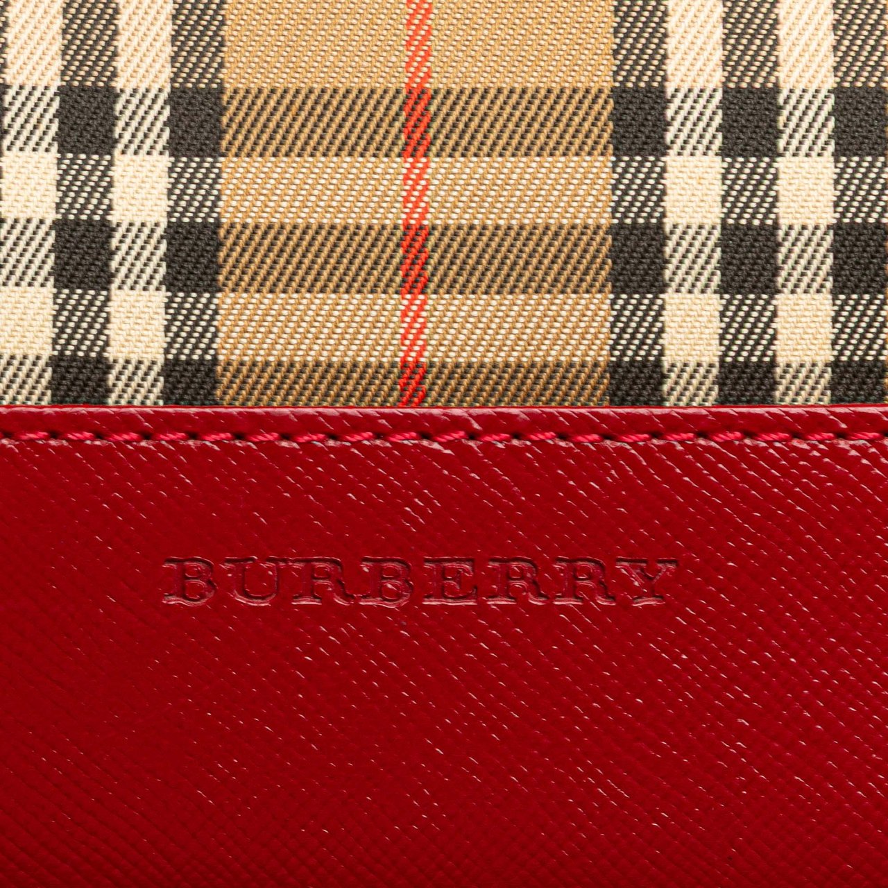 Burberry Haymarket Check Canvas Shoulder Bag Bruin