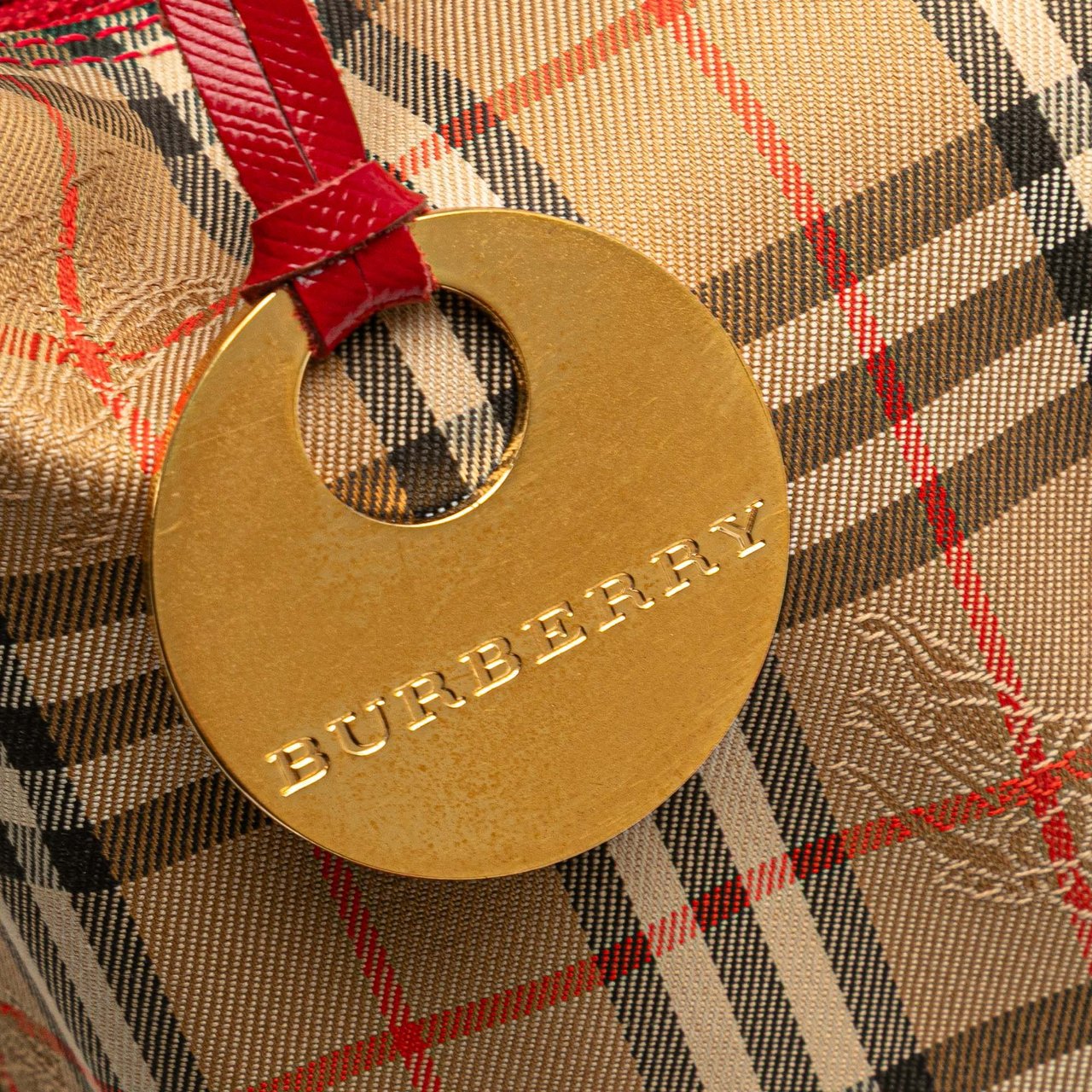 Burberry Haymarket Check Canvas Shoulder Bag Bruin