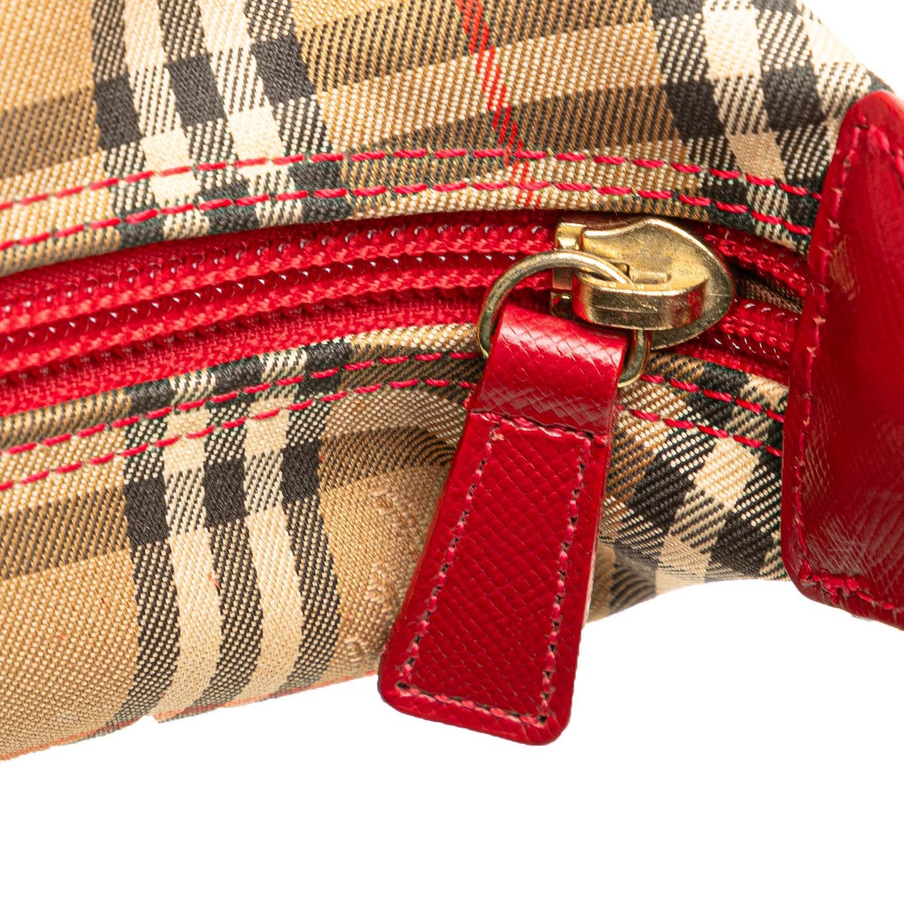 Burberry Haymarket Check Canvas Shoulder Bag Bruin