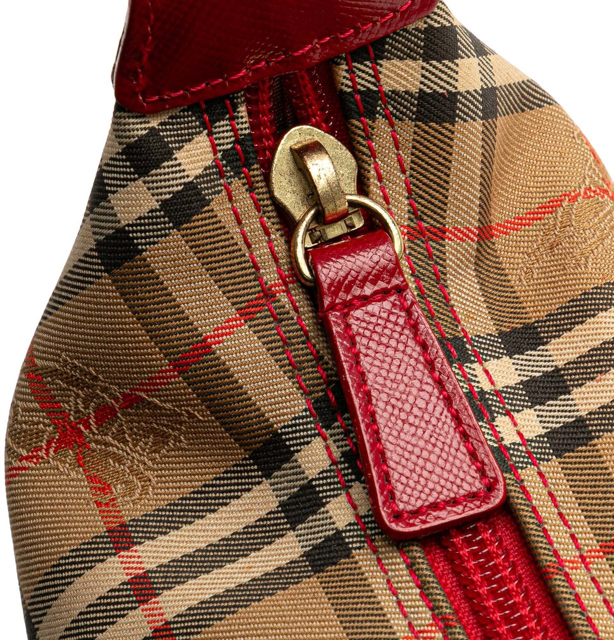 Burberry Haymarket Check Canvas Shoulder Bag Bruin