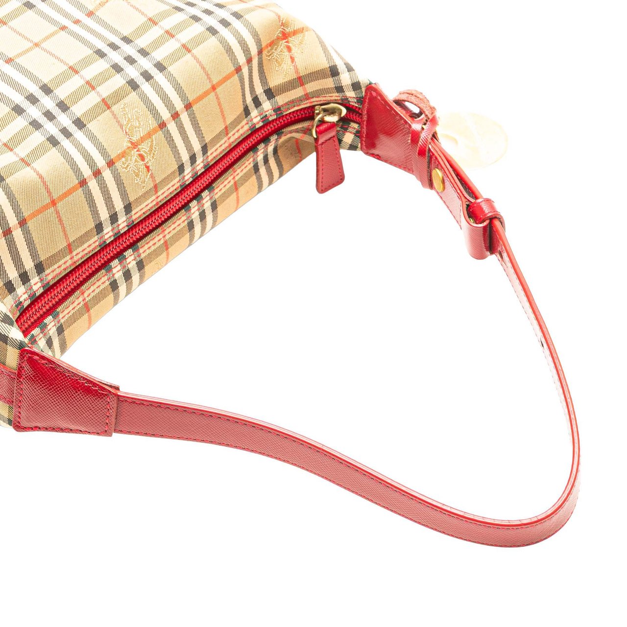 Burberry Haymarket Check Canvas Shoulder Bag Bruin