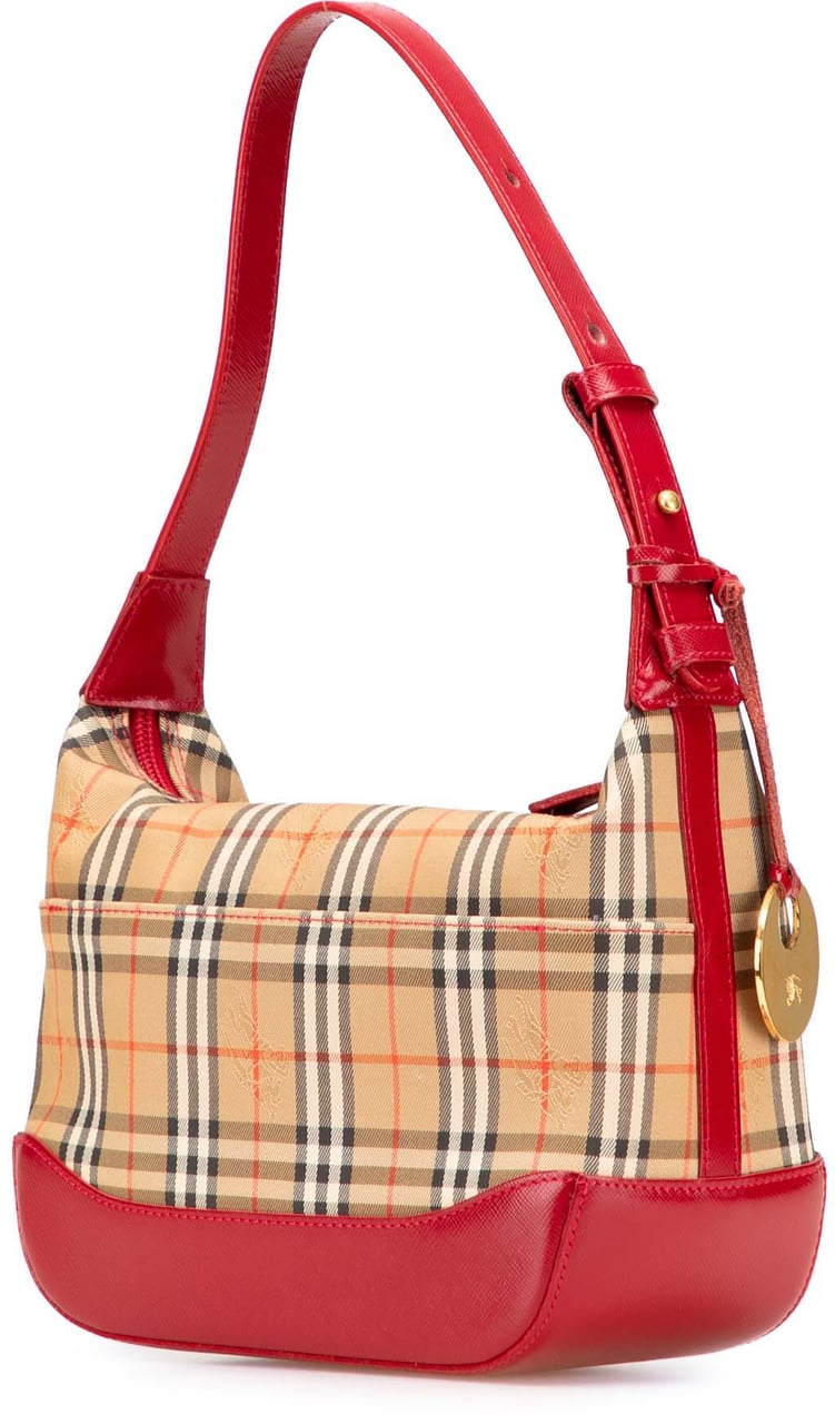 Burberry Haymarket Check Canvas Shoulder Bag Bruin