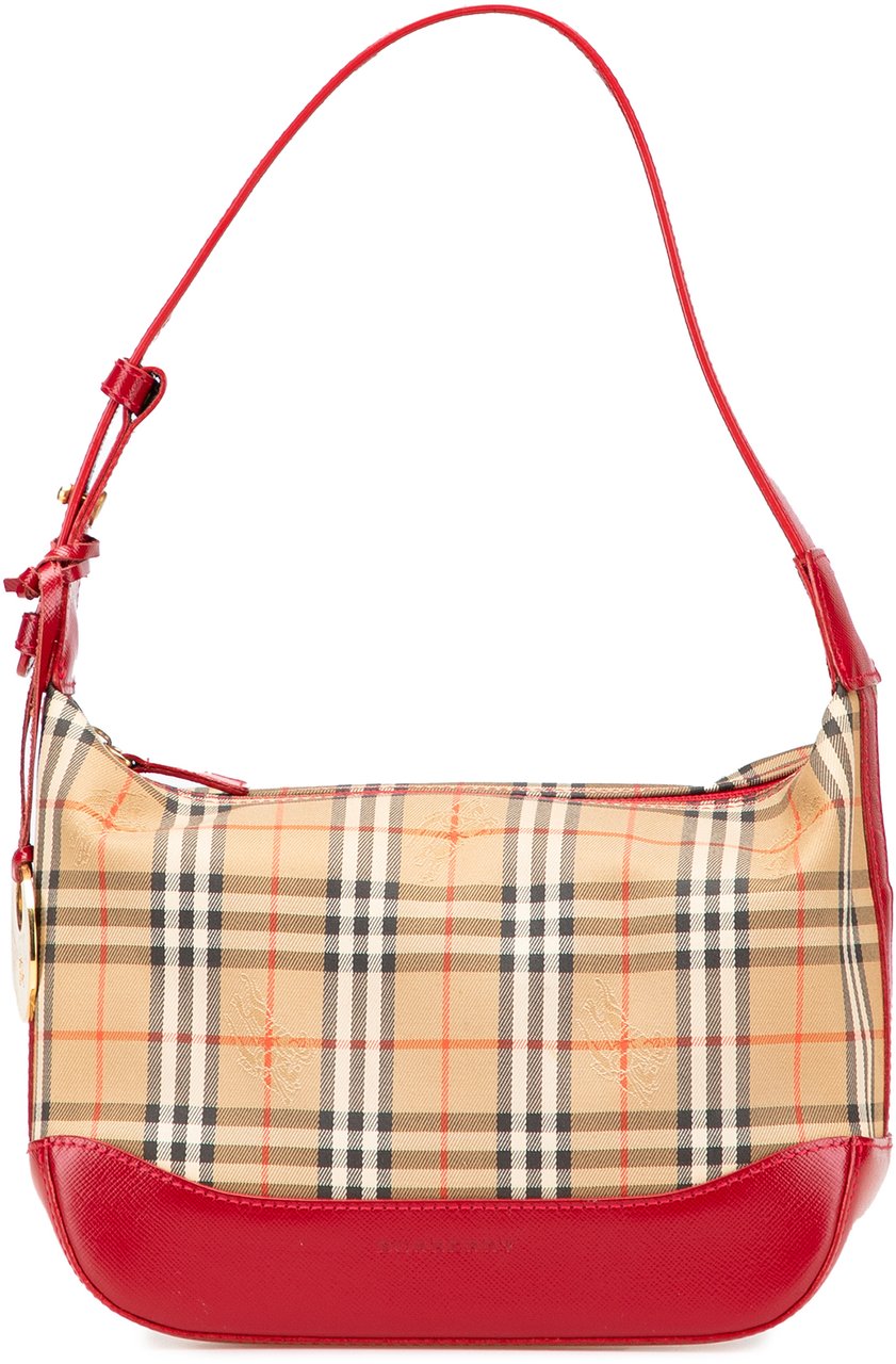 Burberry Haymarket Check Canvas Shoulder Bag Bruin