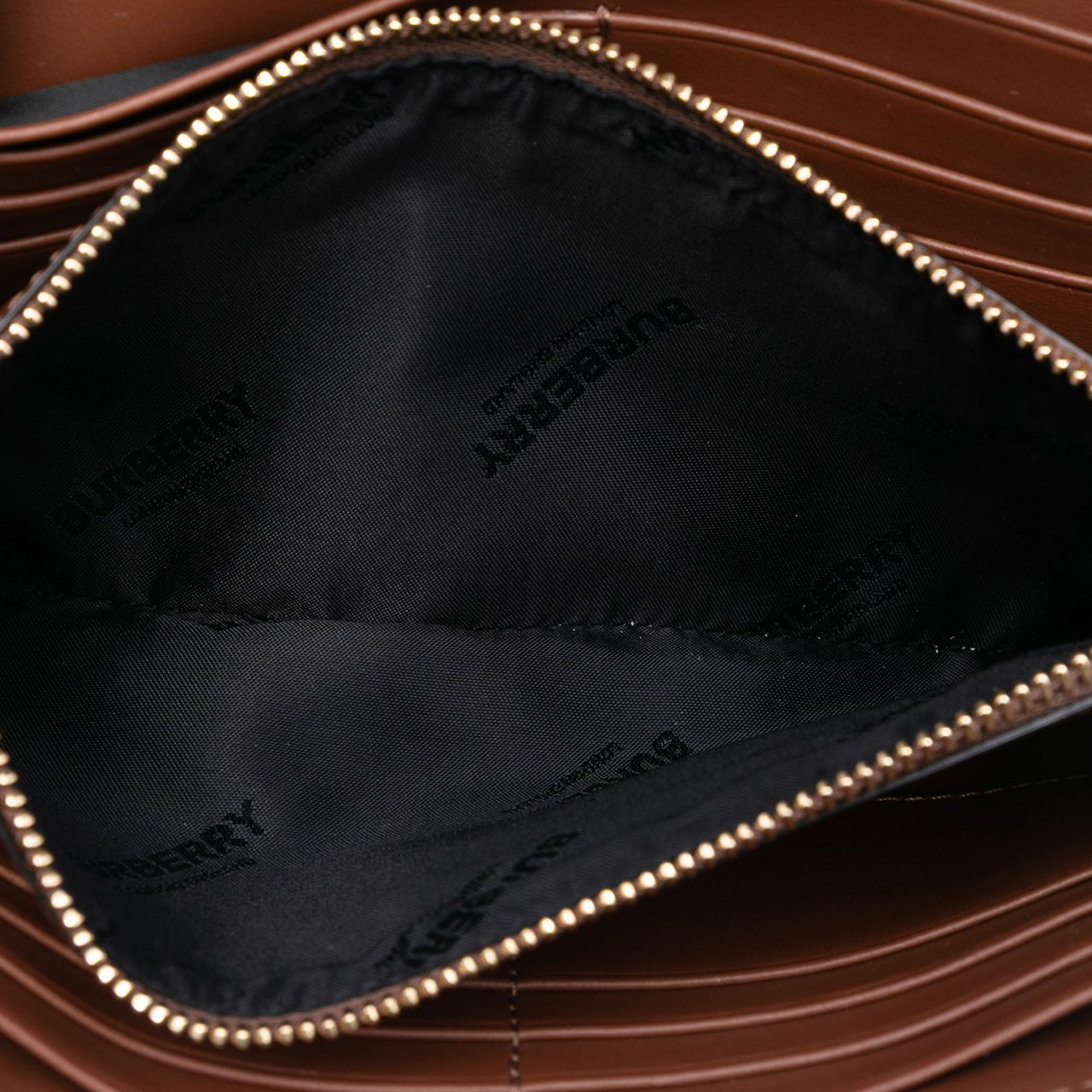 Burberry House Check Canvas and Leather Hannah Wallet on Strap Bruin