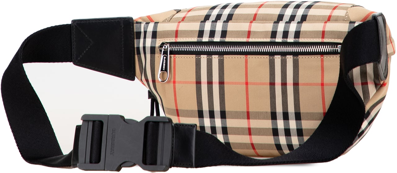 Burberry Medium House Check Nylon Sonny Belt Bag Bruin