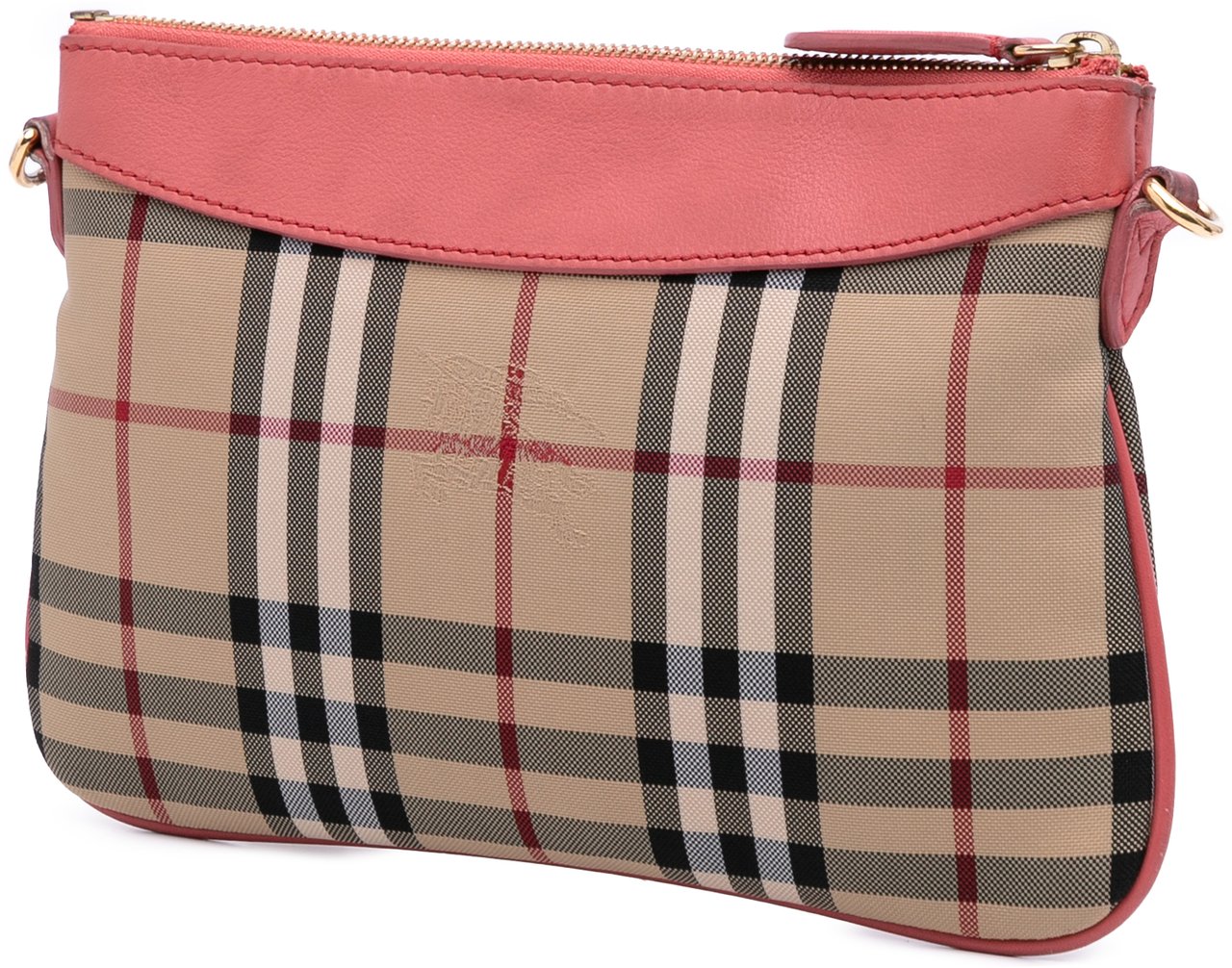 Burberry Haymarket Check Canvas Peyton Crossbody Bruin