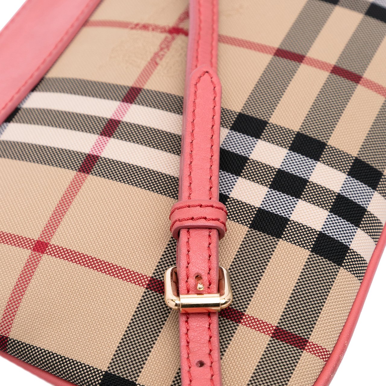 Burberry Haymarket Check Canvas Peyton Crossbody Bruin