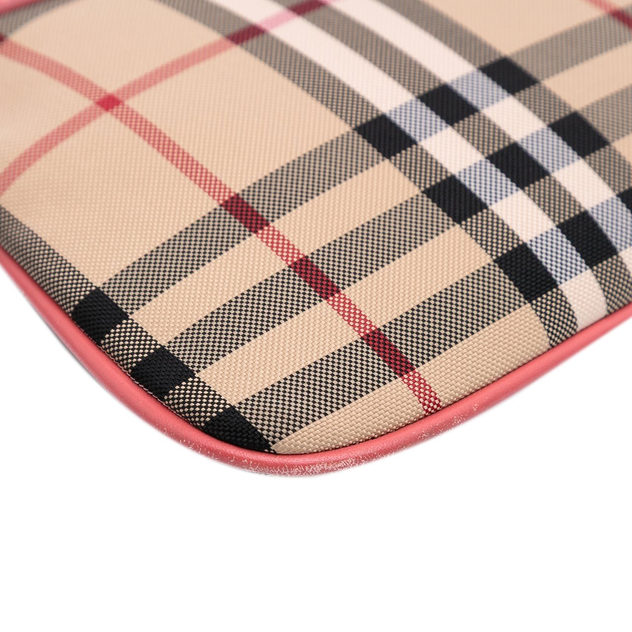 Burberry Haymarket Check Canvas Peyton Crossbody Bruin