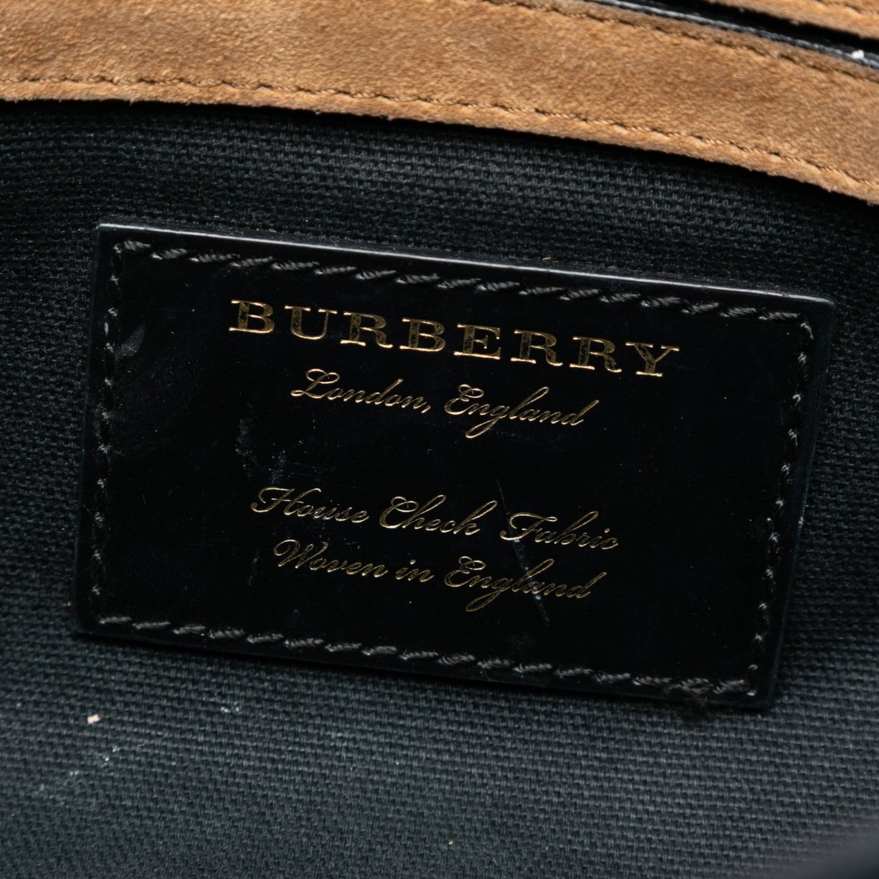 Burberry Small Leather and House Check Canvas Derby Macken Crossbody Zwart