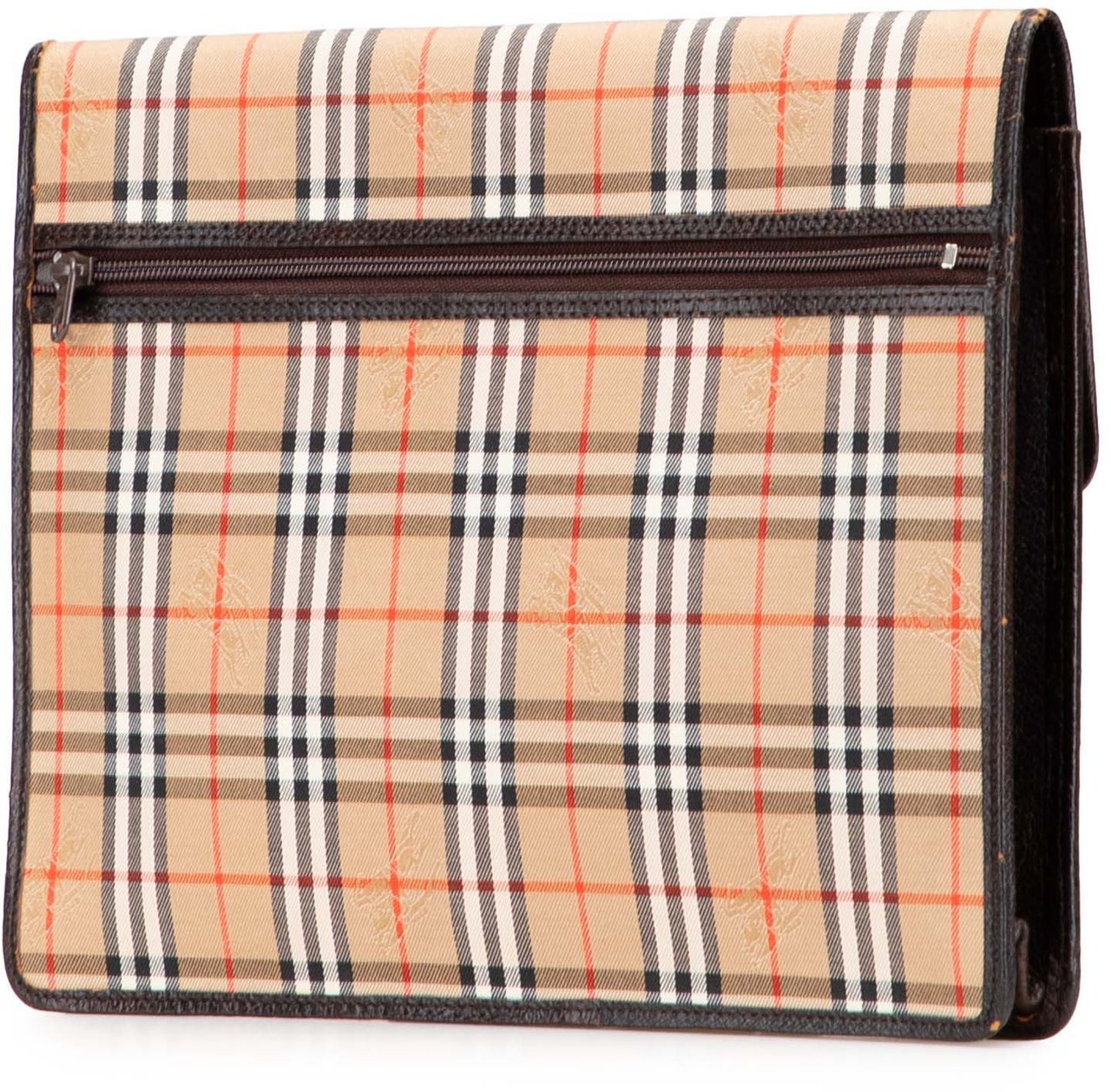 Burberry Haymarket Check Canvas Clutch Bruin