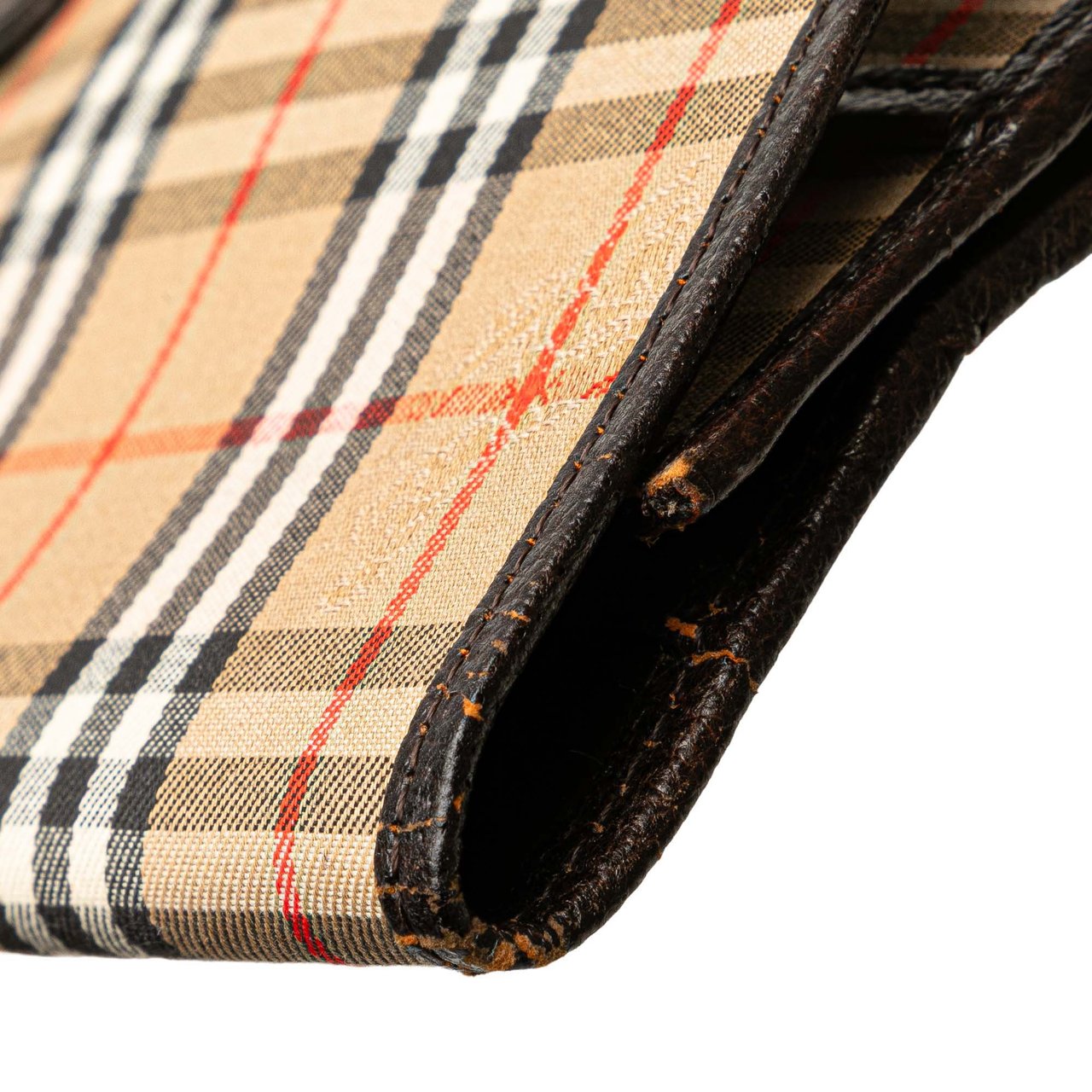 Burberry Haymarket Check Canvas Clutch Bruin