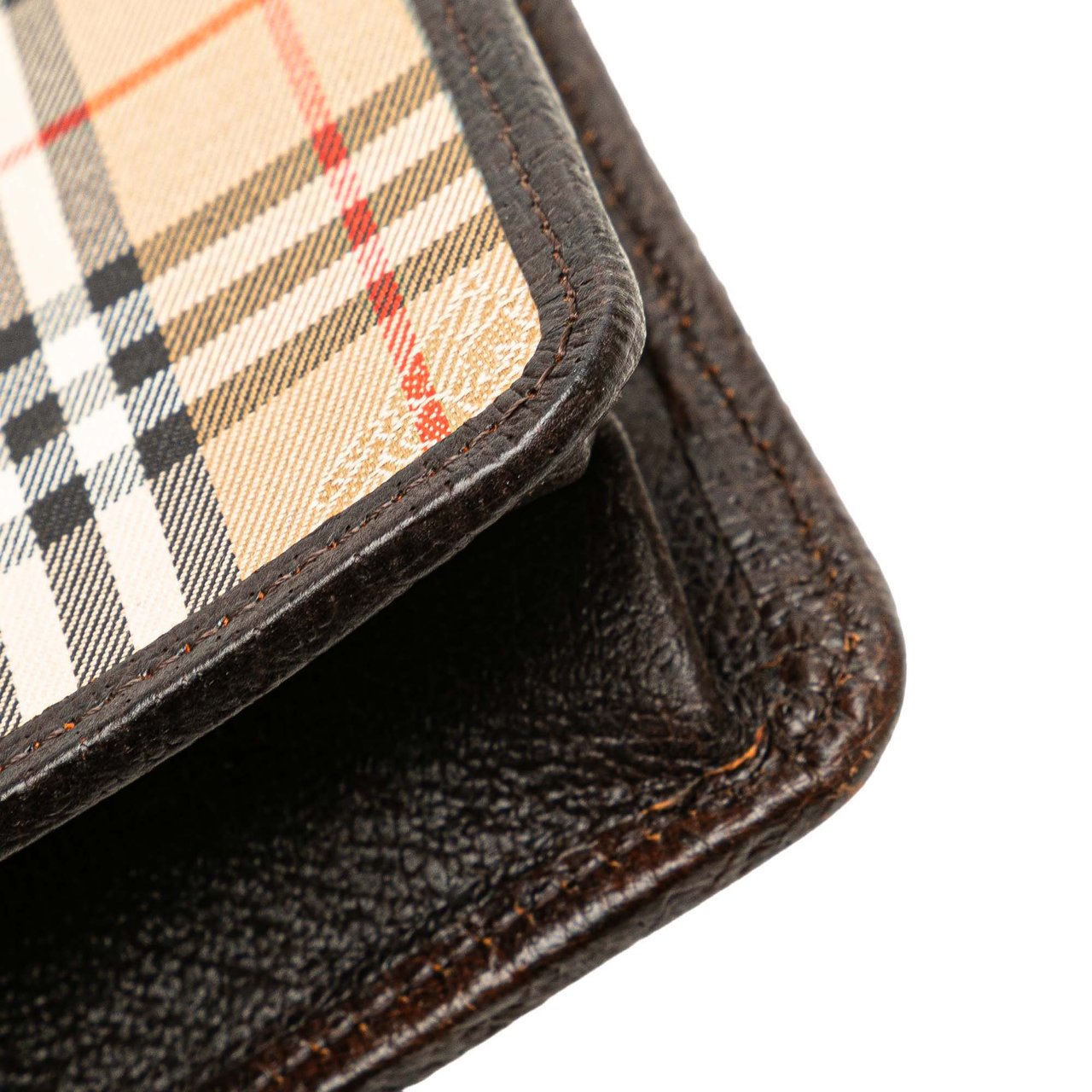 Burberry Haymarket Check Canvas Clutch Bruin