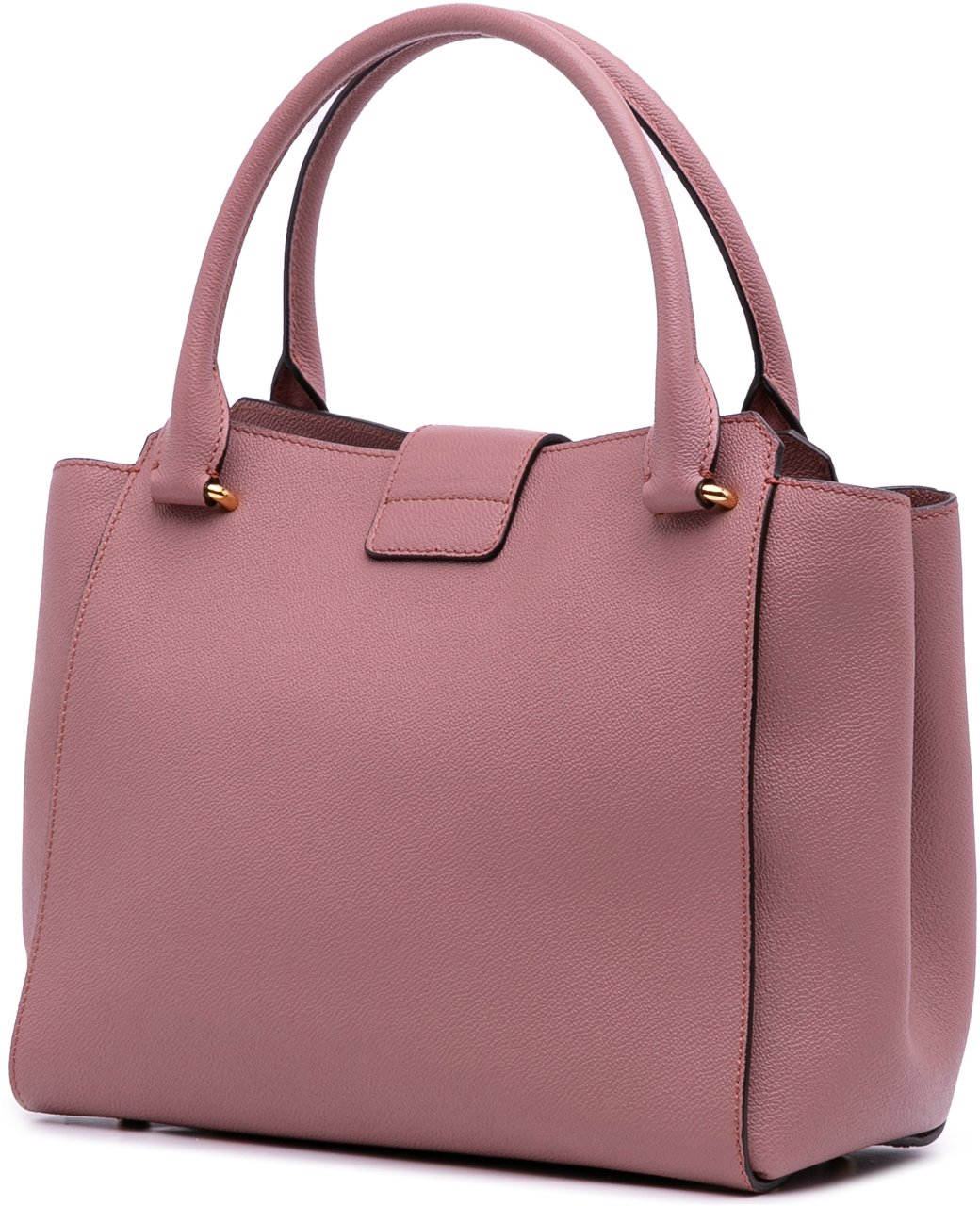 Burberry Small Grained Leather Buckle Tote Roze