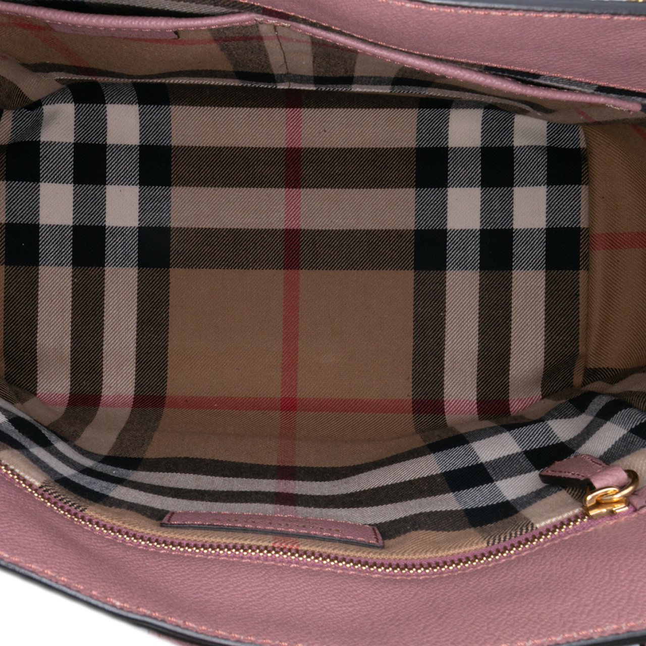 Burberry Small Grained Leather Buckle Tote Roze