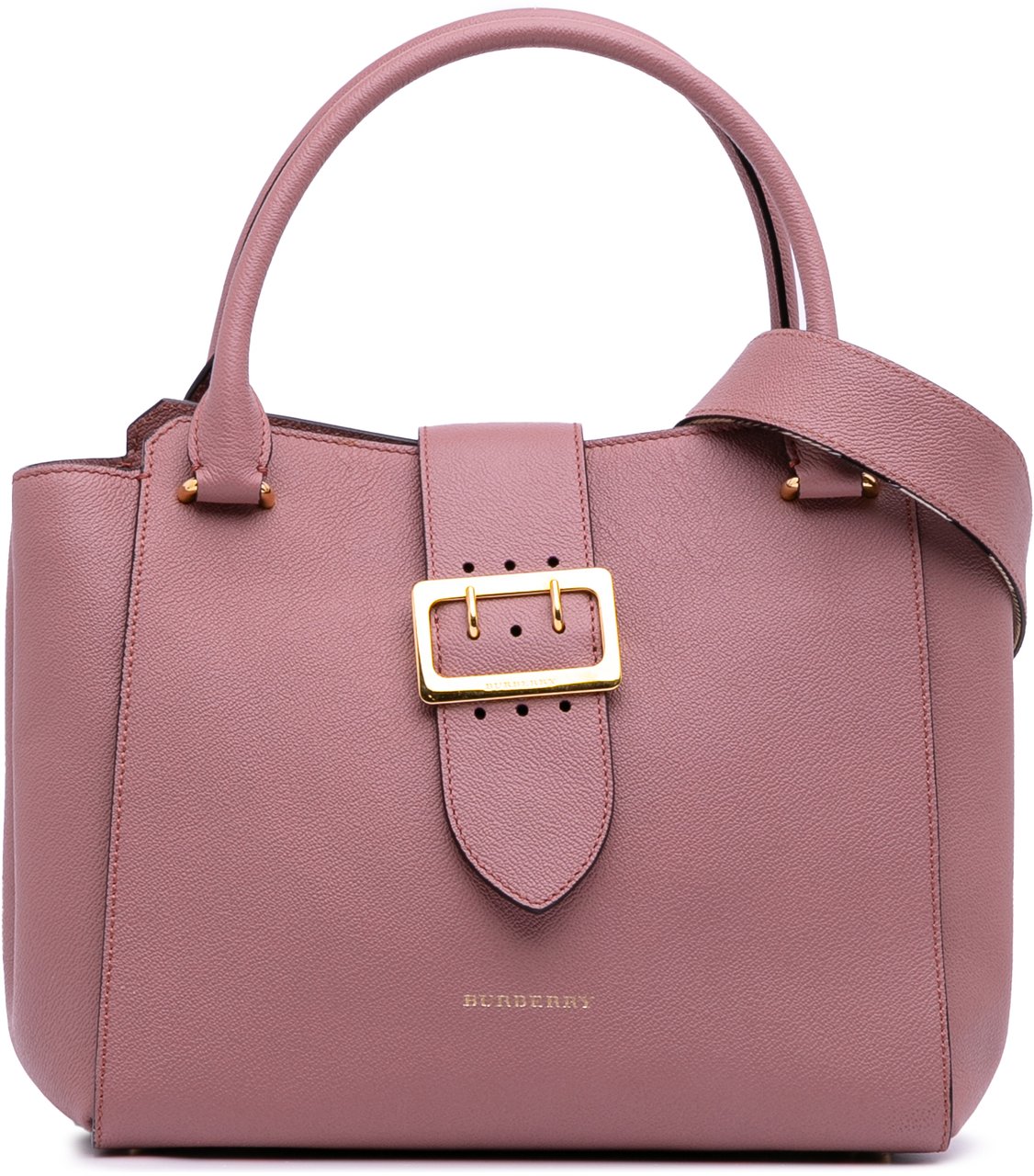 Burberry Small Grained Leather Buckle Tote Roze