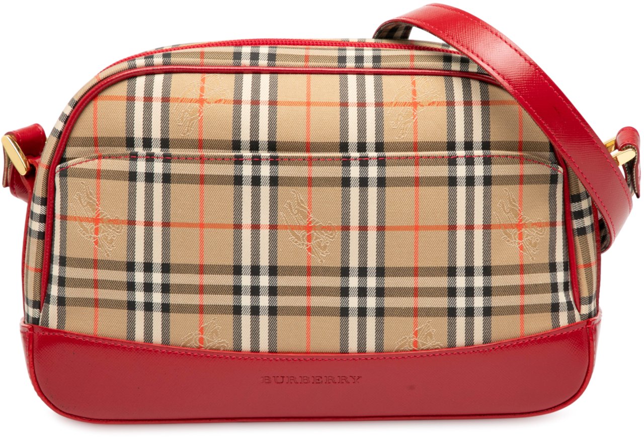 Burberry Haymarket Check Canvas Crossbody Bruin