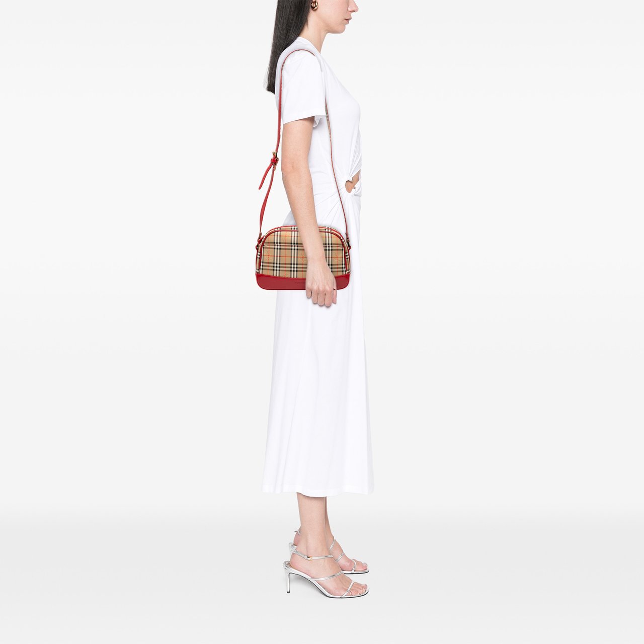 Burberry Haymarket Check Canvas Crossbody Bruin