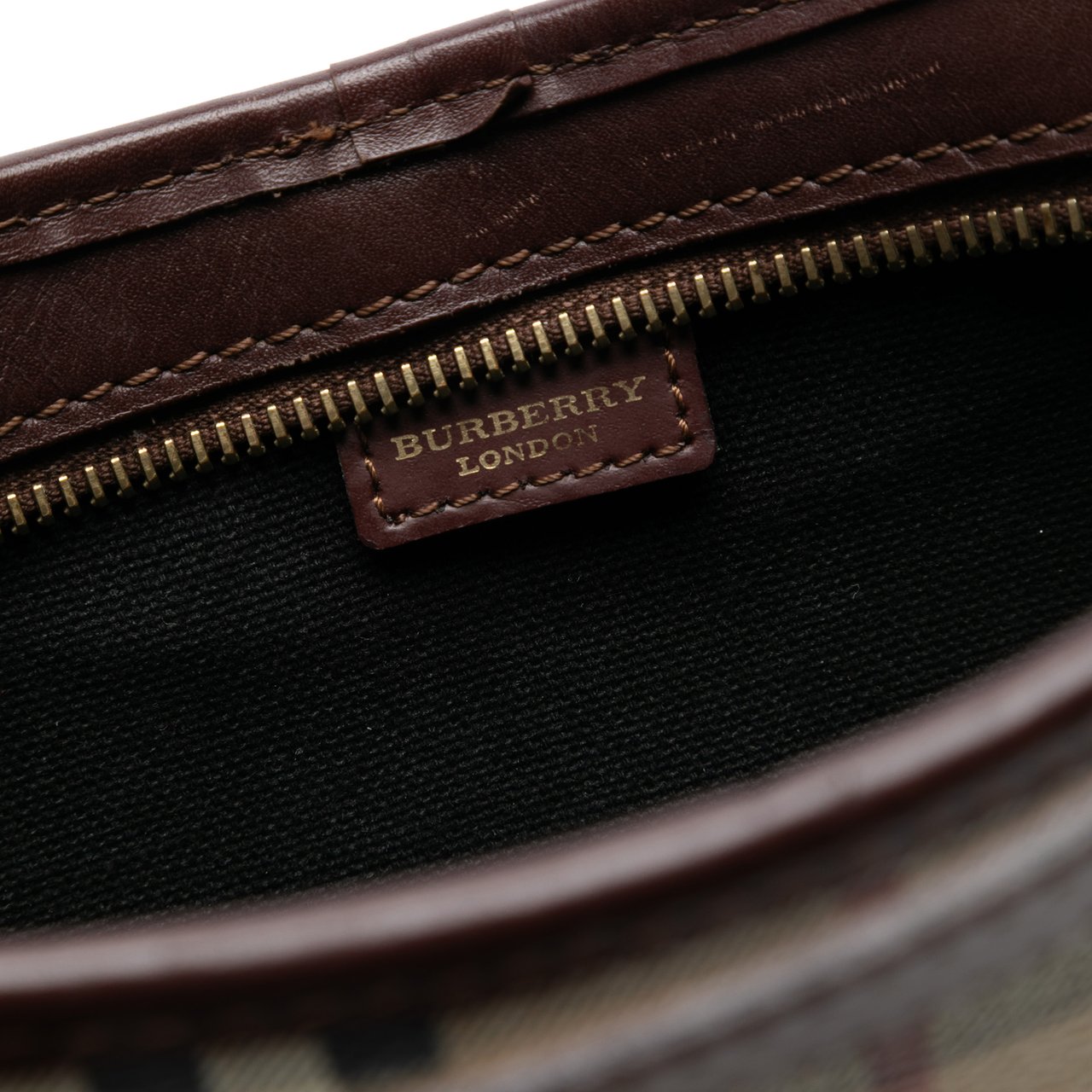 Burberry Haymarket Check Coated Canvas Shoulder Bag Bruin