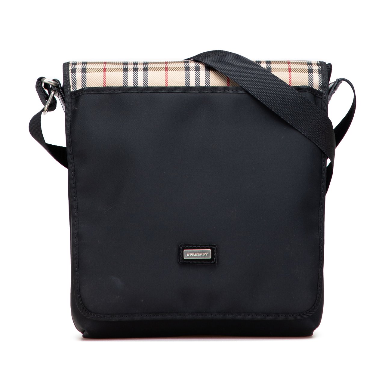 Burberry House Check Trimmed Nylon Crossbody Zwart