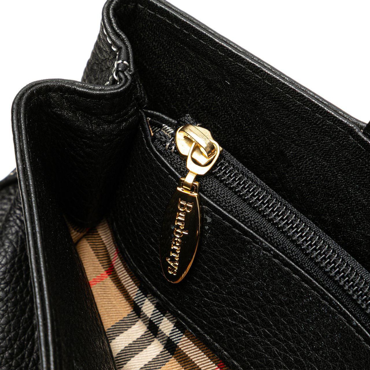 Burberry Leather Tote Zwart
