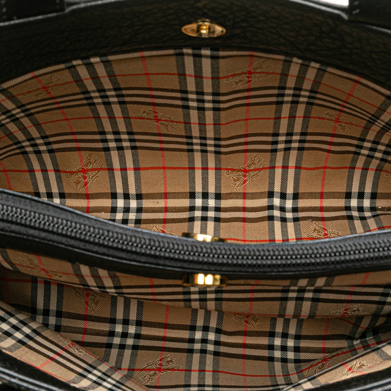 Burberry Leather Tote Zwart