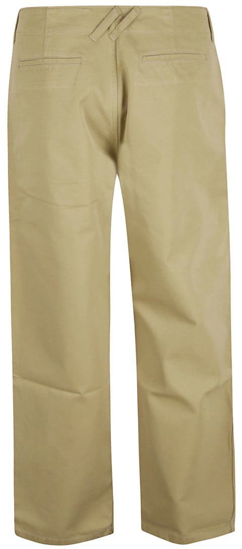 Burberry Straight-Leg Cotton Trousers With Button Closure Neutraal