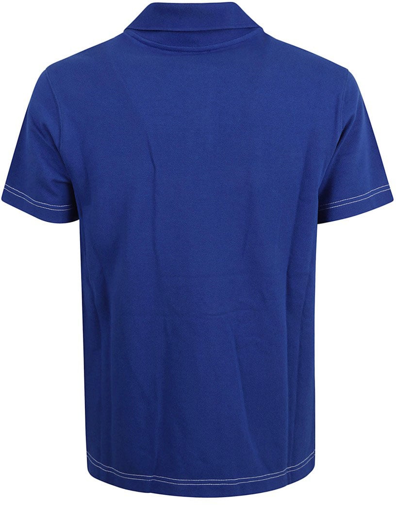 Burberry Structured Collar Polo Shirt With Three-Button Placket Blauw