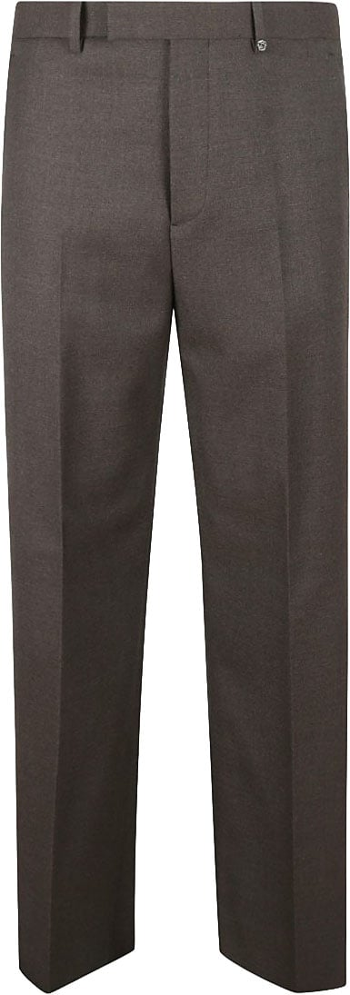 Burberry Tailored Straight Leg Wool Trousers Bruin