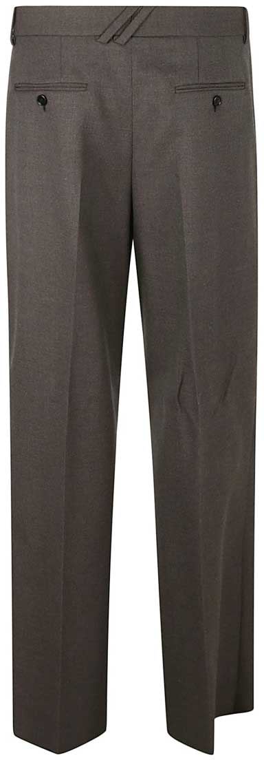 Burberry Tailored Straight Leg Wool Trousers Bruin