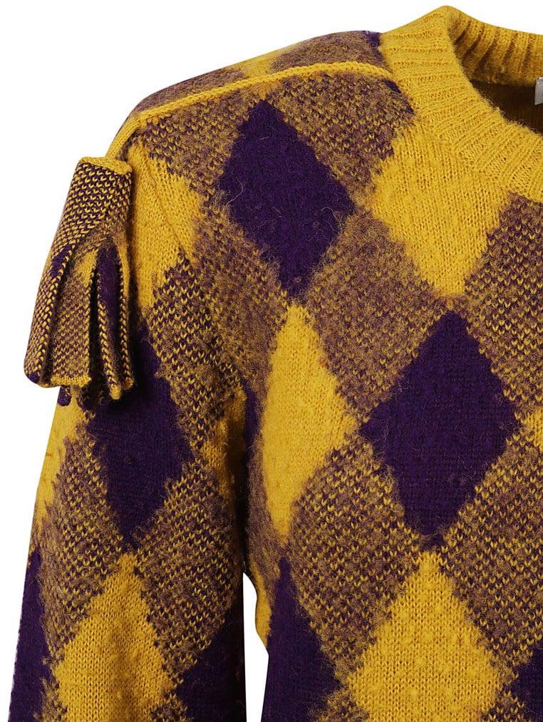 Burberry Cropped Argyle Pattern Sweater Divers