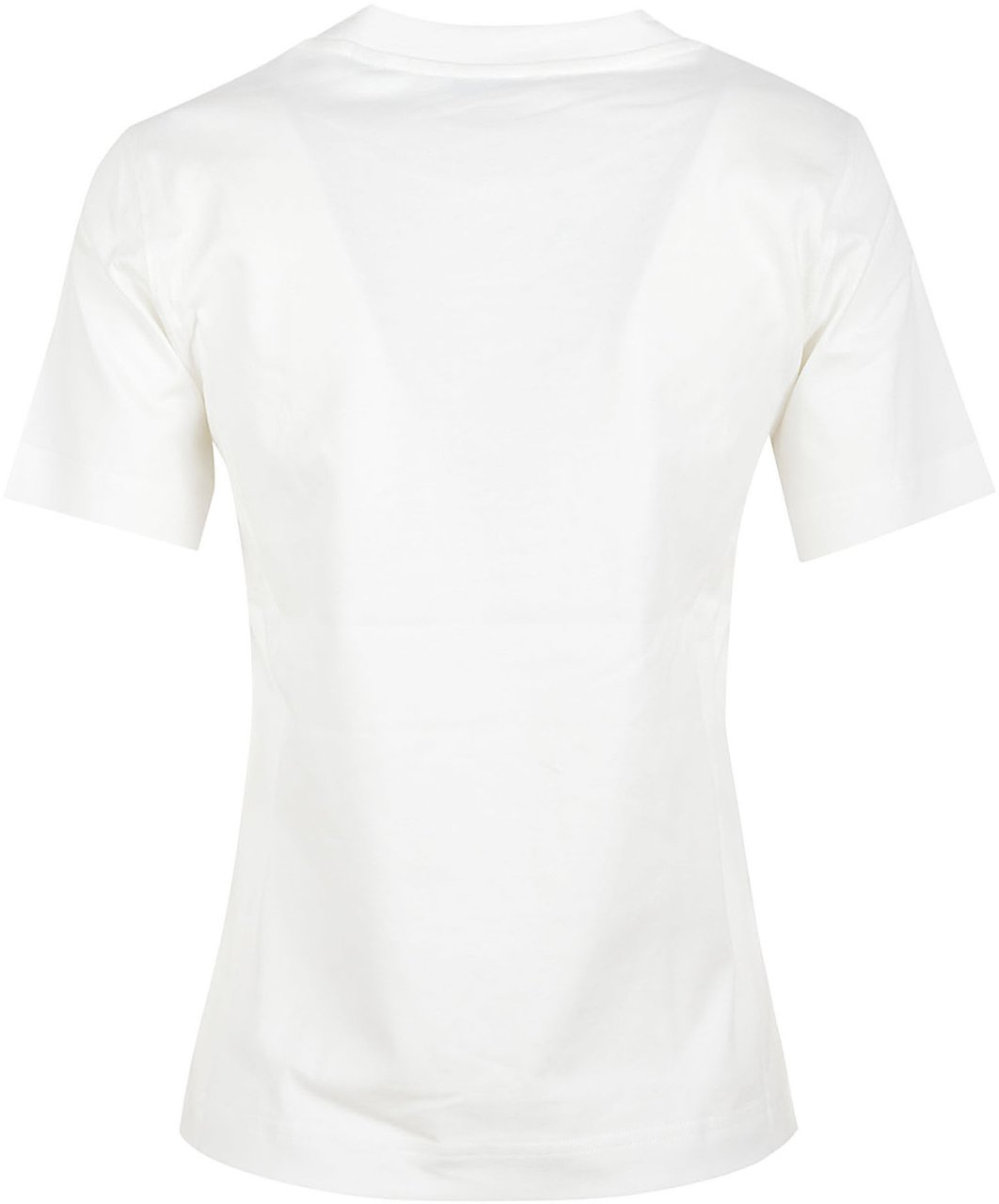Burberry White Short-Sleeve T-Shirt with Subtle Plaid Emblem Wit