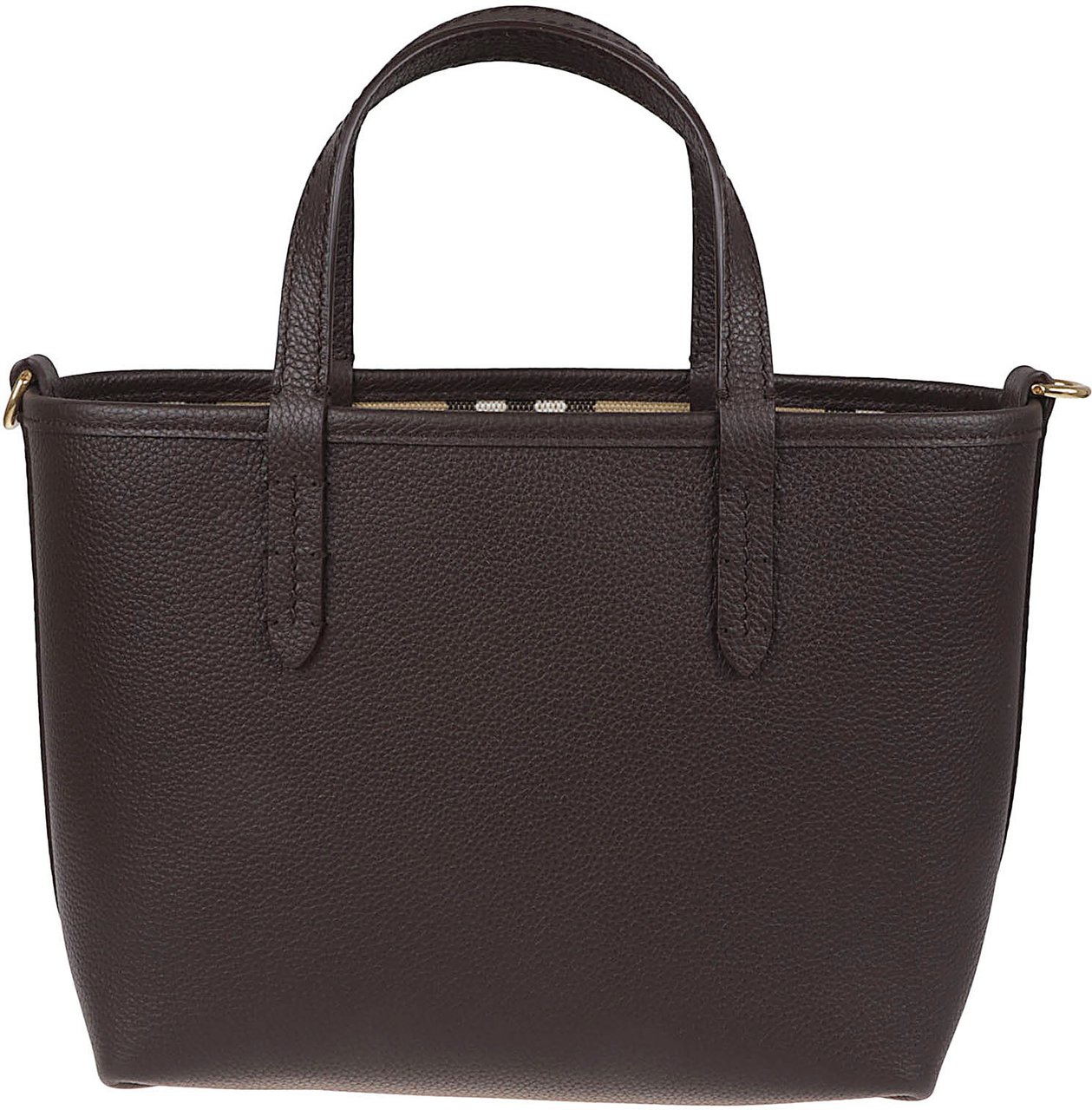 Burberry Reversible Handbag in Textured Calf Grain Leather Grijs