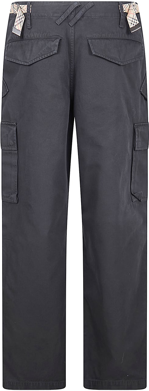 Burberry Cargo Trousers in Washed Cotton Twill Grijs
