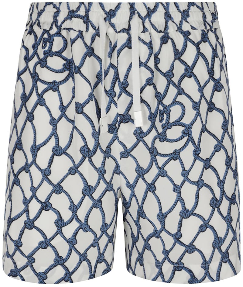 Burberry Dynamic Patterned Silk Shorts Wit
