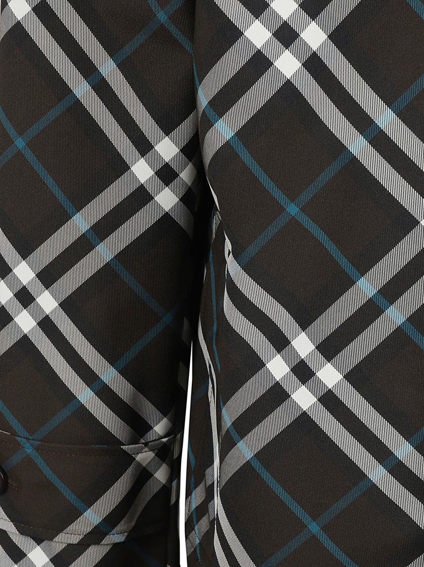 Burberry Classic Plaid Coat With Structured Silhouette Zwart