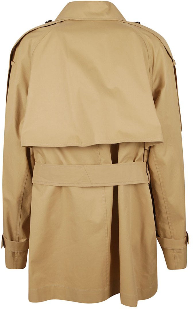 Burberry Double-Breasted Trench Coat With Belted Waist Neutraal