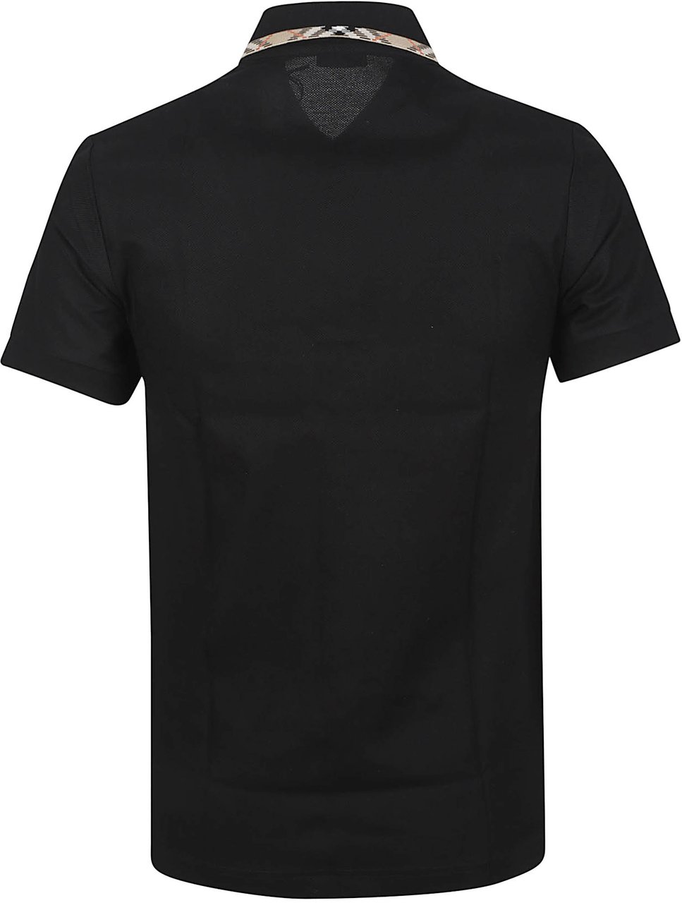 Burberry Pure Cotton Piquet Polo Shirt with Equestrian Knight Embroidery Zwart