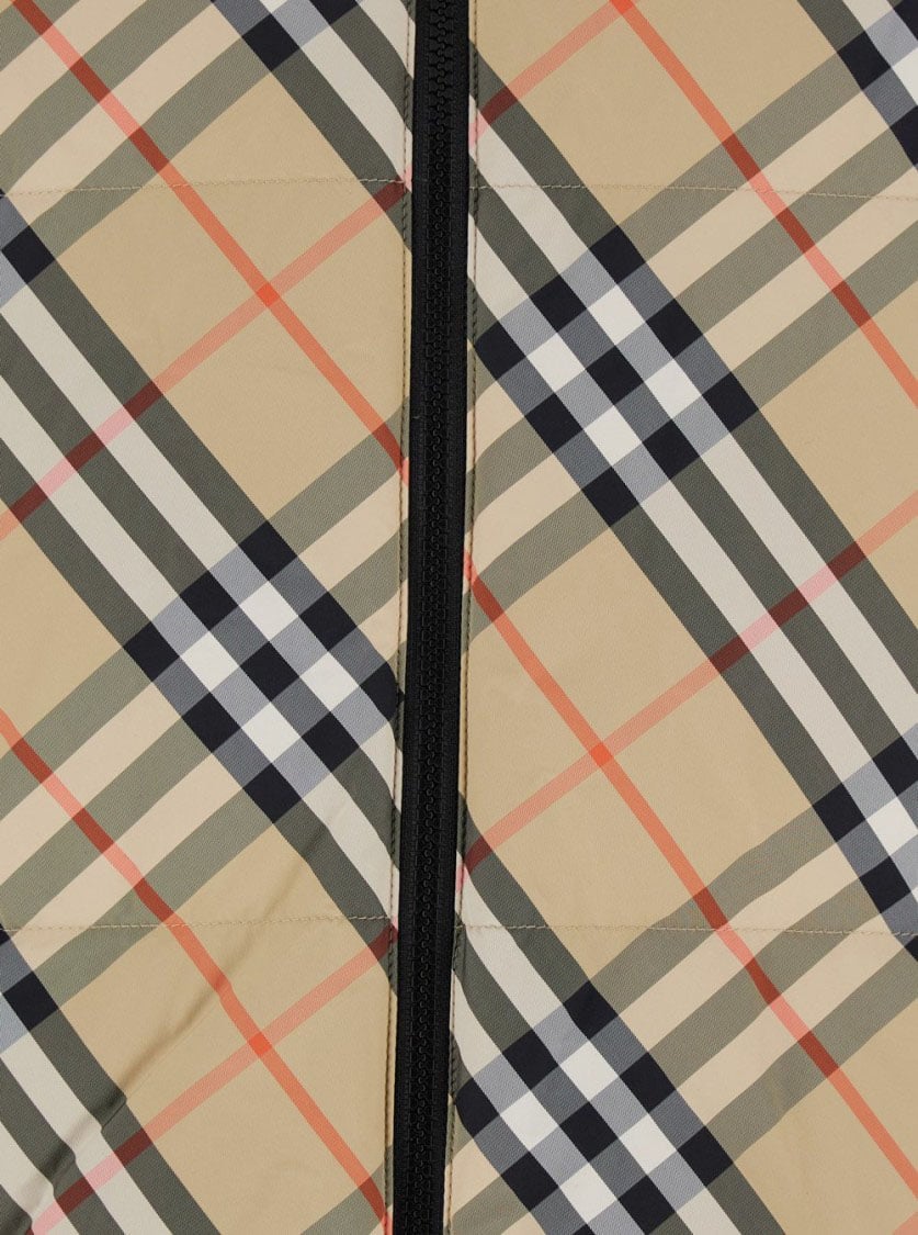 Burberry Quilted Check Pattern Jacket Neutraal
