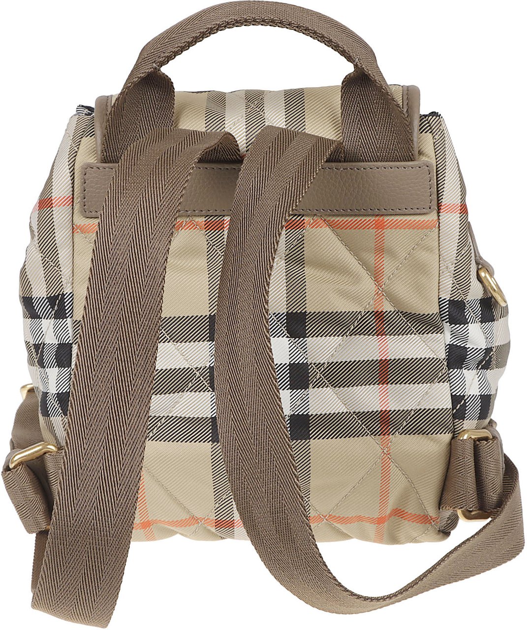 Burberry Quilted Check Embroidered Backpack Neutraal