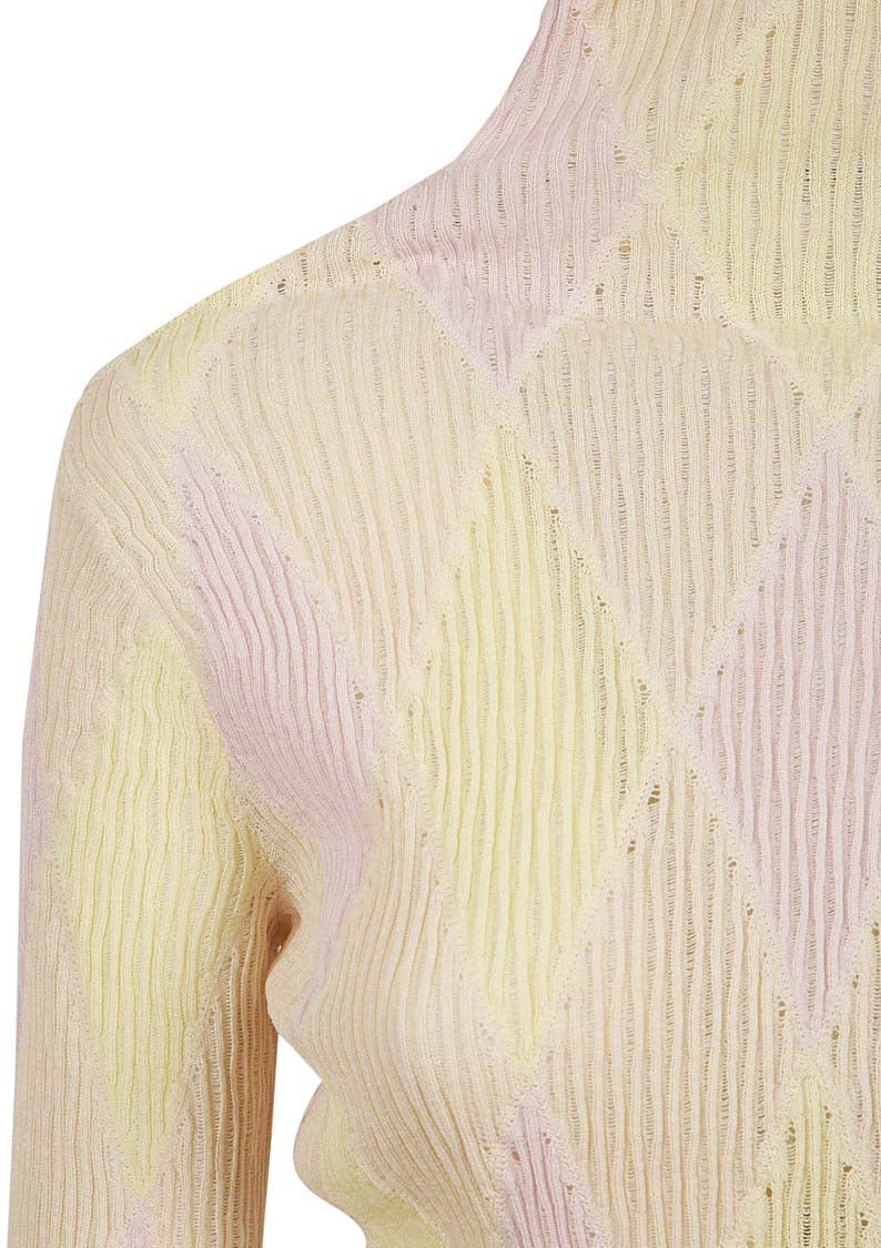 Burberry Textured Fitted Dress With High Neck Neutraal