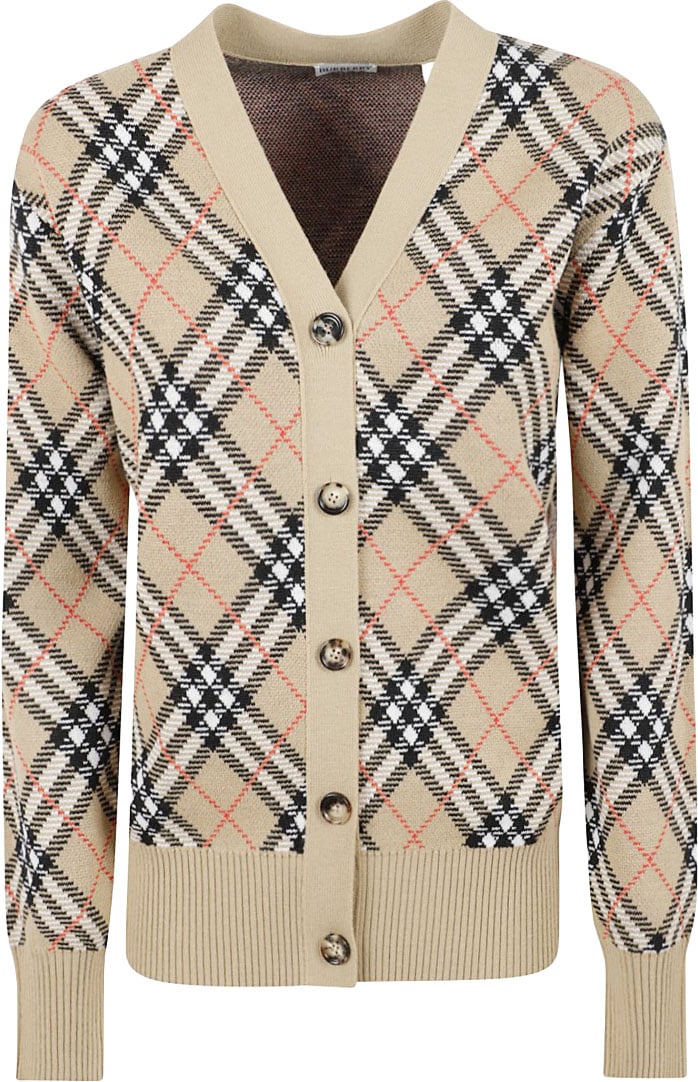 Burberry Wool Blend Cardigan Neutraal