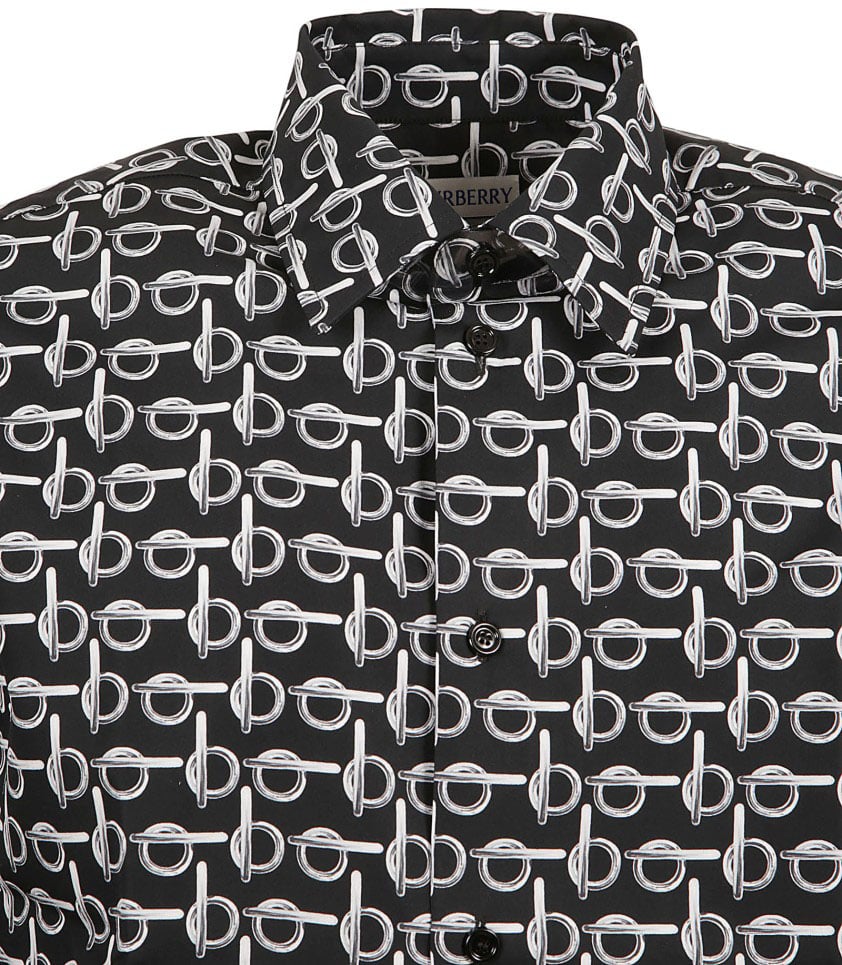 Burberry Short-Sleeved Cotton Shirt Zwart