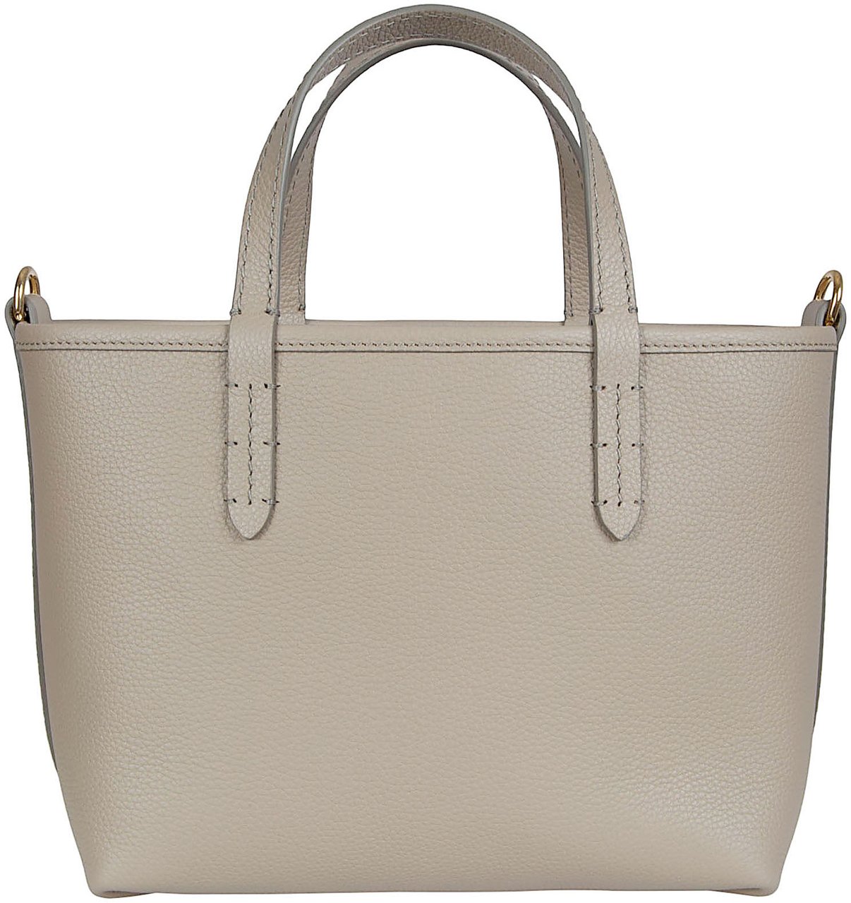 Burberry Reversible Handheld Bag in Textured Calf Grain Leather Grijs